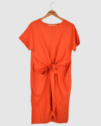 Sommerkleid aus Canvas - Orange