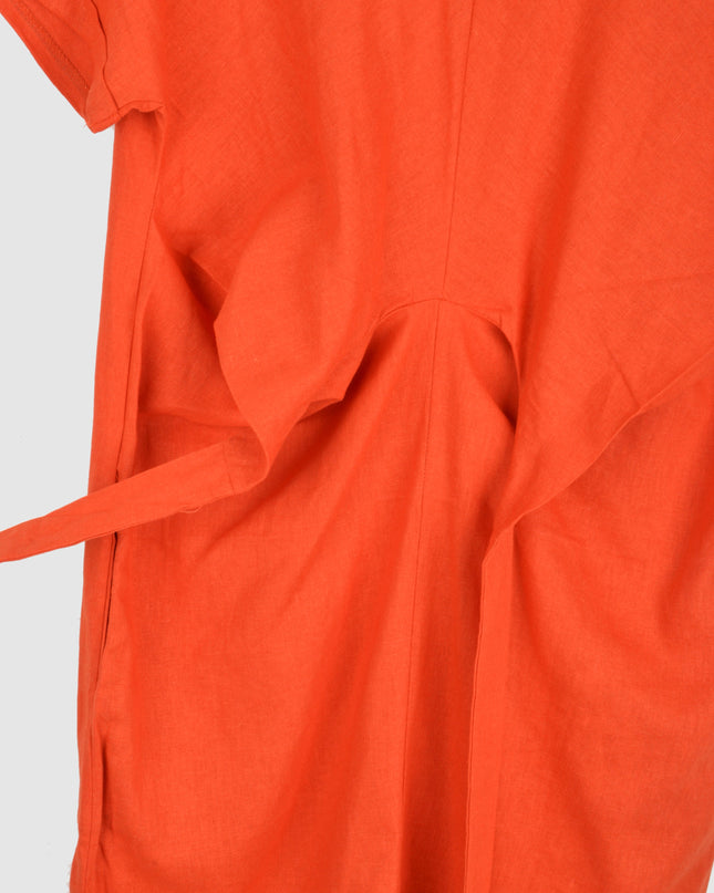 Sommerkleid aus Canvas - Orange