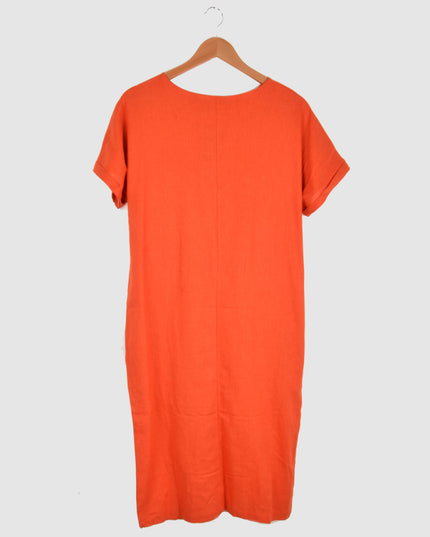 Sommerkleid aus Canvas - Orange