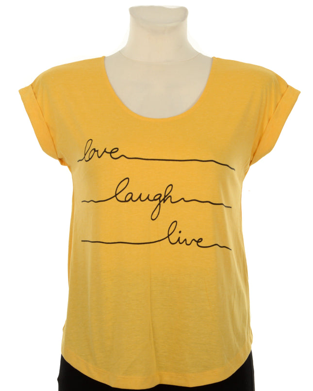 Yellow Top – Love Laugh Live Design für Männer und Frauen