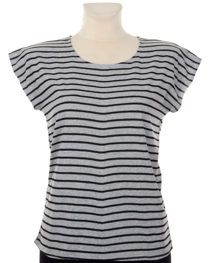 Women's Tee - Gray Striped Design