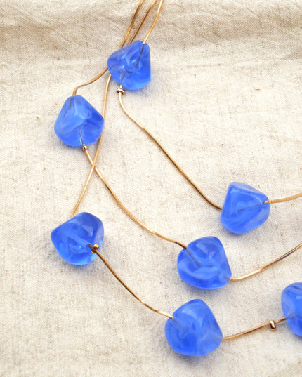 Perlenkette – Blau und Gold