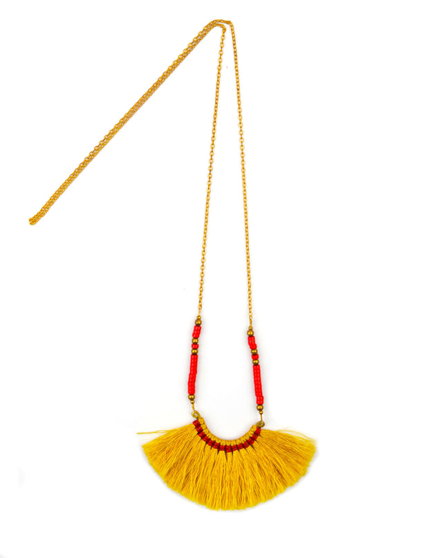 Fringe Necklace - Yellow Christmas Accessory