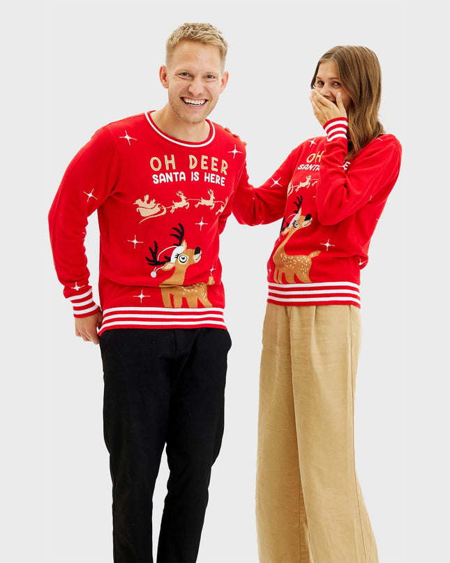 Oh Deer Herren-Weihnachtspullover für festlichen Spaß