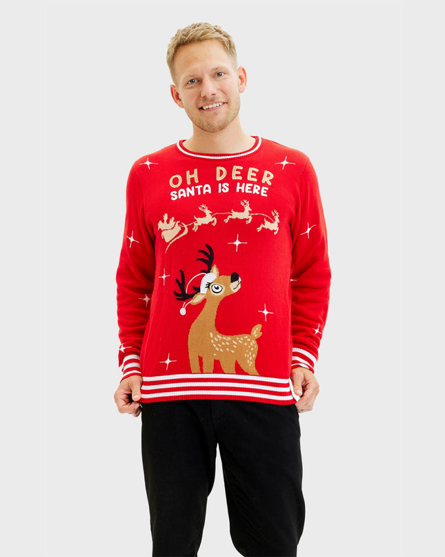 Oh Deer Herren-Weihnachtspullover für festlichen Spaß