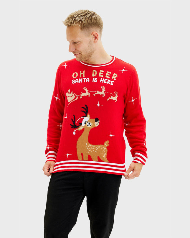 Oh Deer Men's Christmas Sweater for Festive Fun