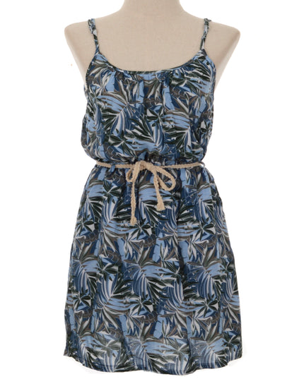 Summer Dress - Blue Palm Design