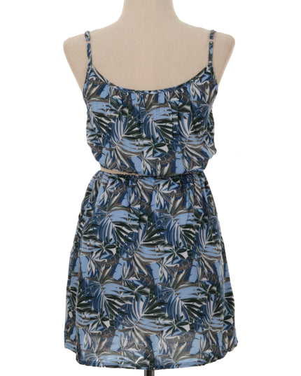 Summer Dress - Blue Palm Design