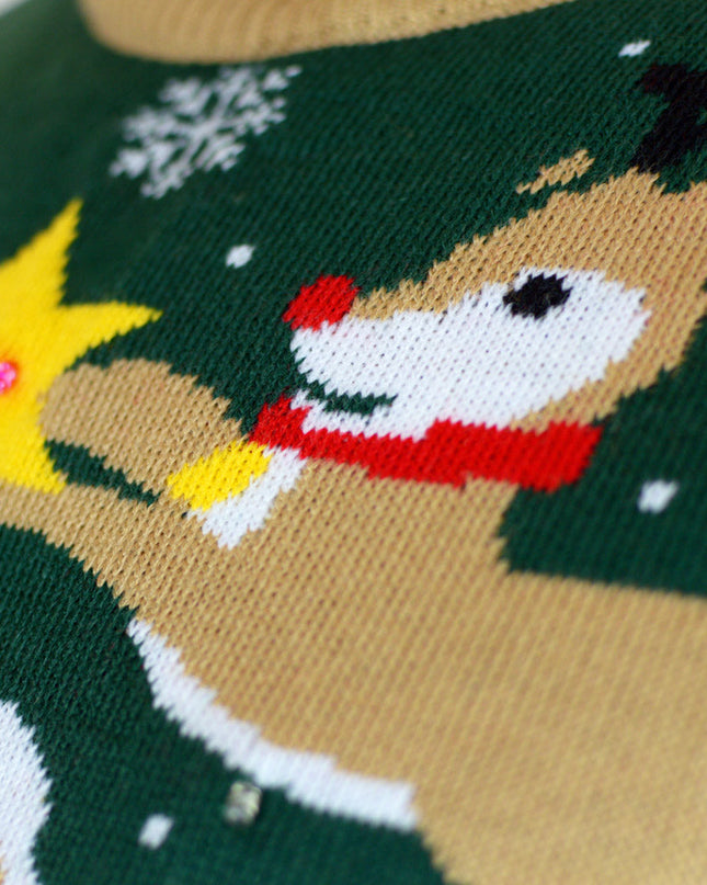 LED-Weihnachtspullover für Paare mit aufgehängtem Weihnachtsmann