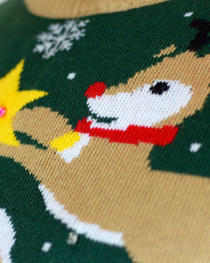 Luminous LED Christmas Sweater for Men with Tied-Up Santa