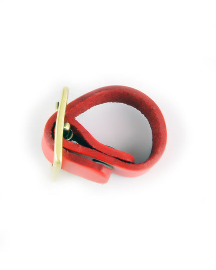 Red Leather Ring - Festive Accessory for the Holidays
