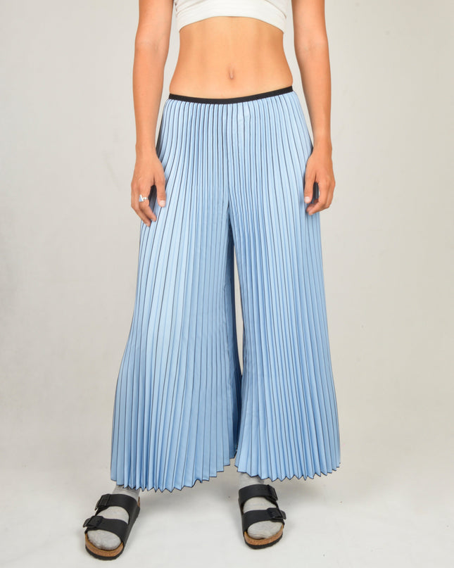 Blue Pleated Trousers