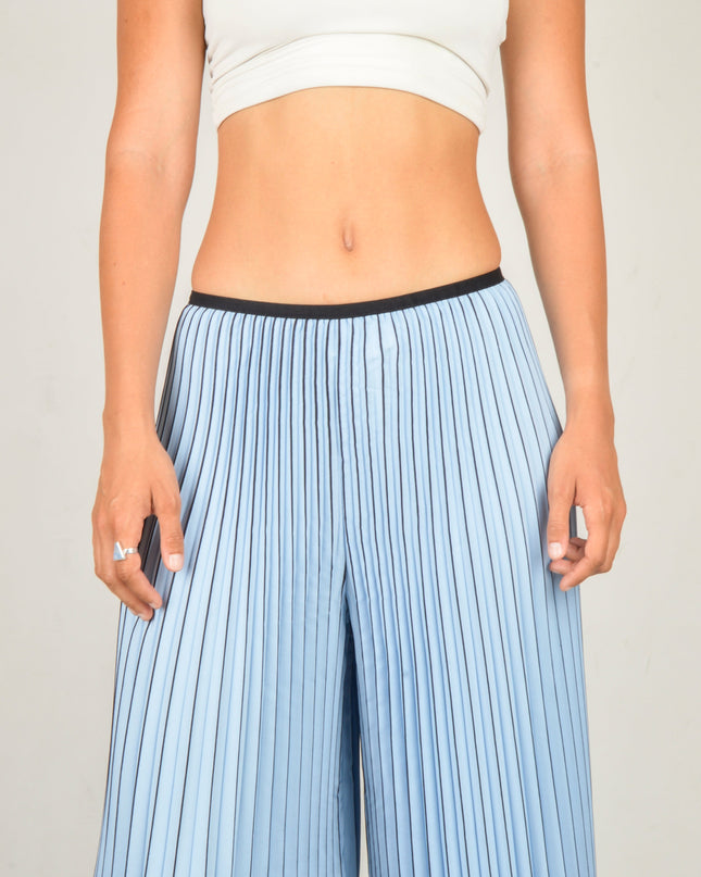 Blue Pleated Trousers