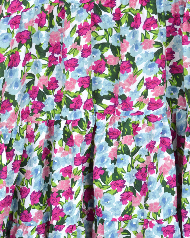 2-in-1-Kleid – Lila mit Blumenmuster