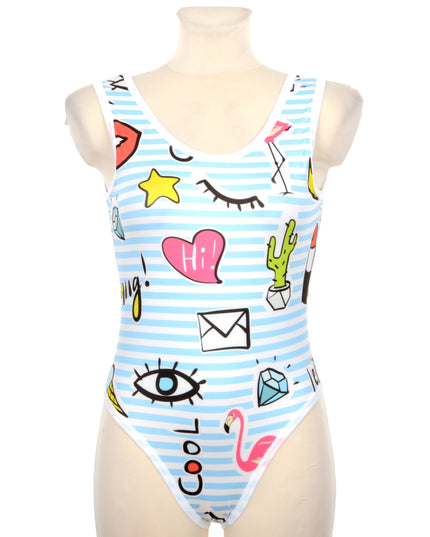 Fun Summer Swim Dress with Iconic Symbols