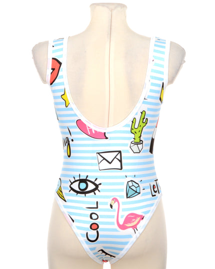 Fun Summer Swim Dress with Iconic Symbols
