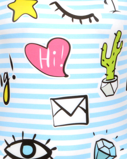 Fun Summer Swim Dress with Iconic Symbols