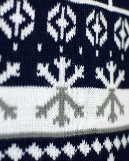Striped Christmas Sweater for Family with Reindeer and Trees