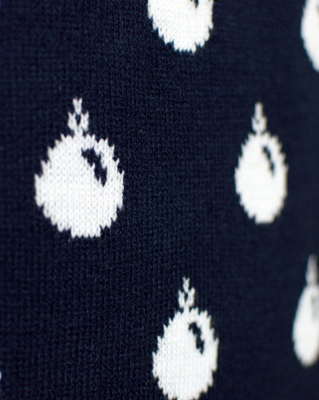 Blue Christmas Sweater for Men with Reindeer and Snow