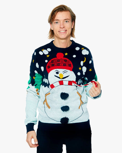 3D-Schneemann-Weihnachtspullover