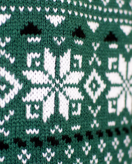 Classic Green and White Chic Christmas Sweater for Couples
