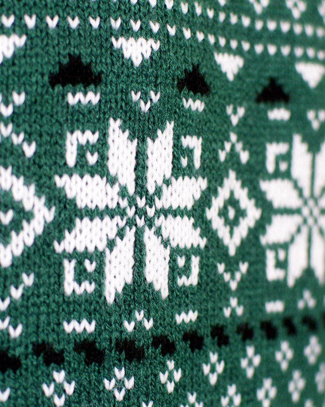 Classic Green and White Chic Christmas Sweater for Couples