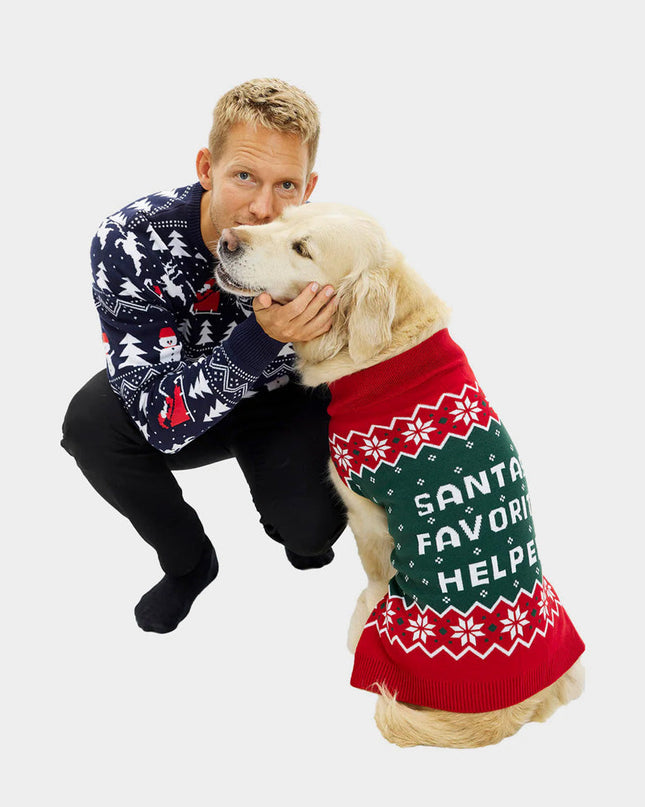 Weihnachtspullover für Hunde mit dem Motiv von Santa's Little Helper