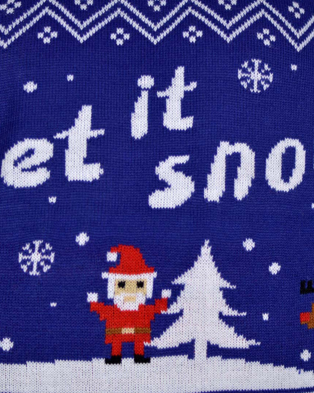 Blue "Let it Snow" Couple Christmas Sweater