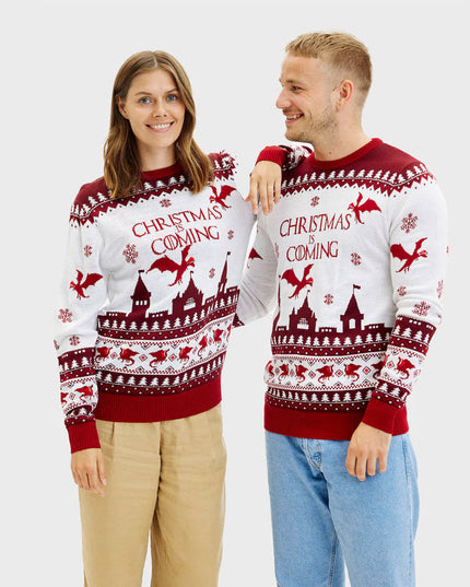 Couples Christmas Sweater - "Christmas is Coming"