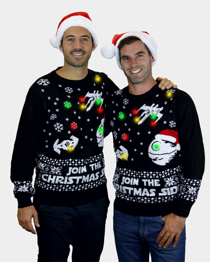LED "Join the Christmas Side" Couples Sweater