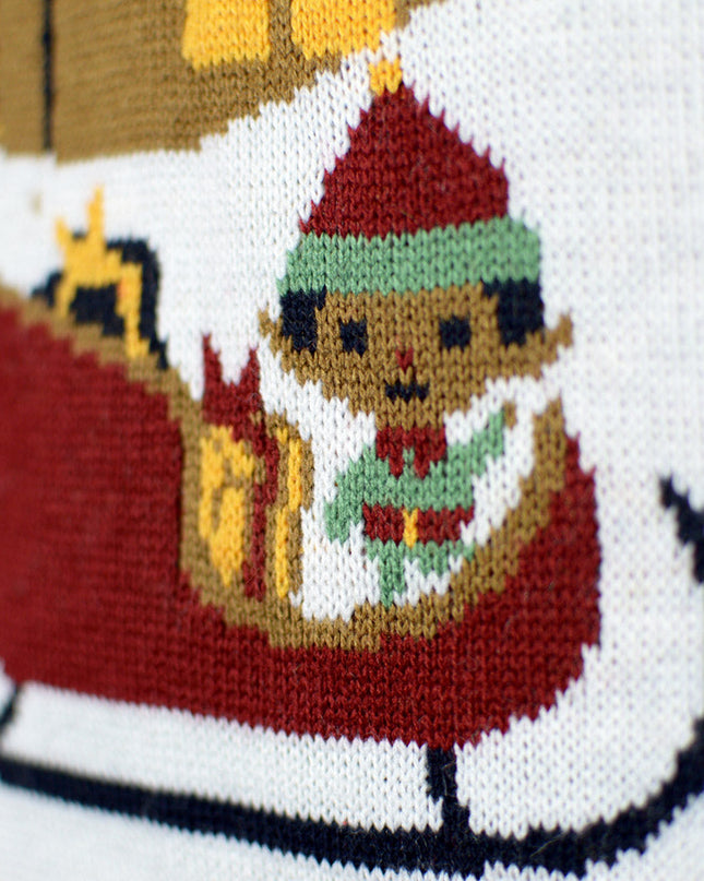 Blue LED "Merry Christmas" Couples Christmas Sweater