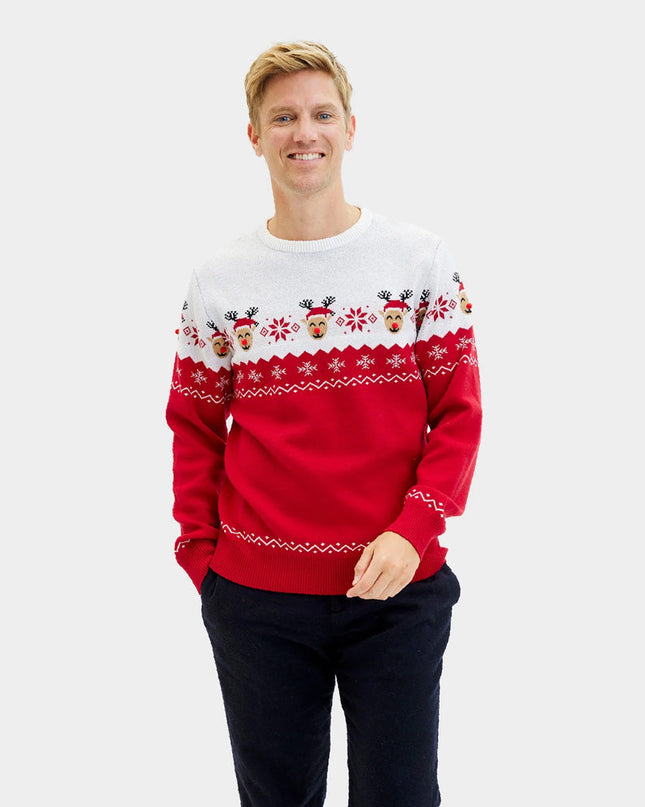 Adorable Reindeer Couples Christmas Sweater