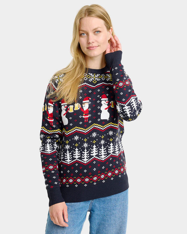 Christmas Toast Sweater for Couples with Santa Theme