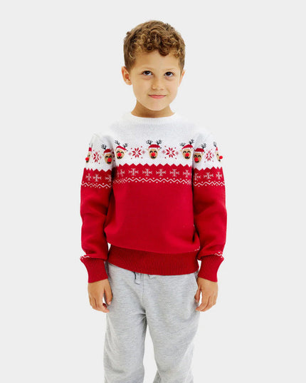 Niedlicher Rentier-Weihnachtspullover für Kinder