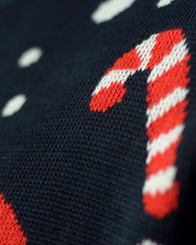 Blue Christmas Sweater for Kids with Gingerbread Design