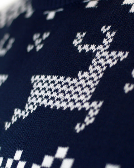 Kinderweihnachtspullover, blau, mit Nordpol-Motiv