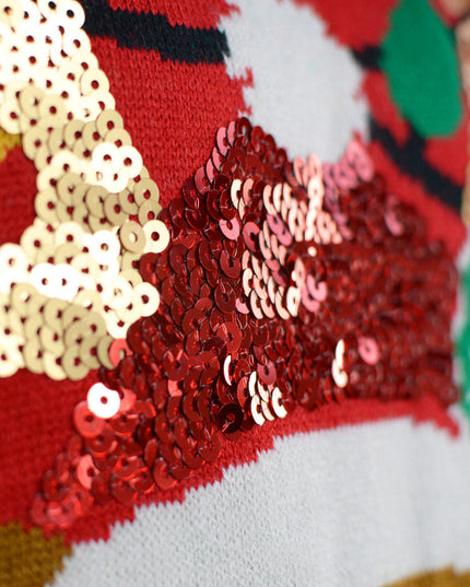 LED Shiny Reindeer Christmas Sweater for Kids