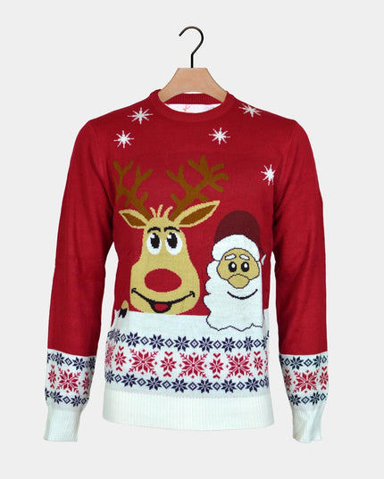 Kids Christmas Sweater with Smiling Reindeer