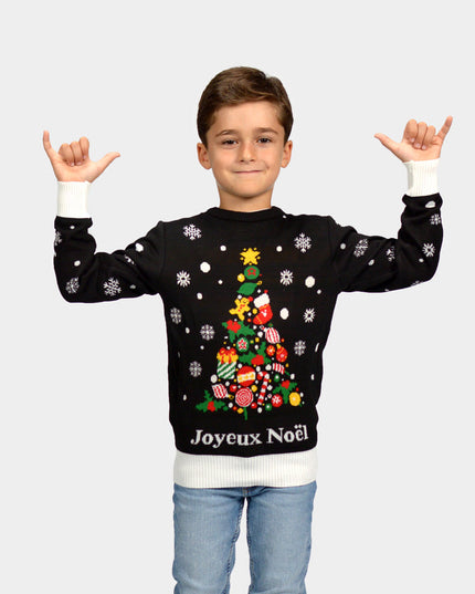 Black Merry Christmas Sweater for Kids