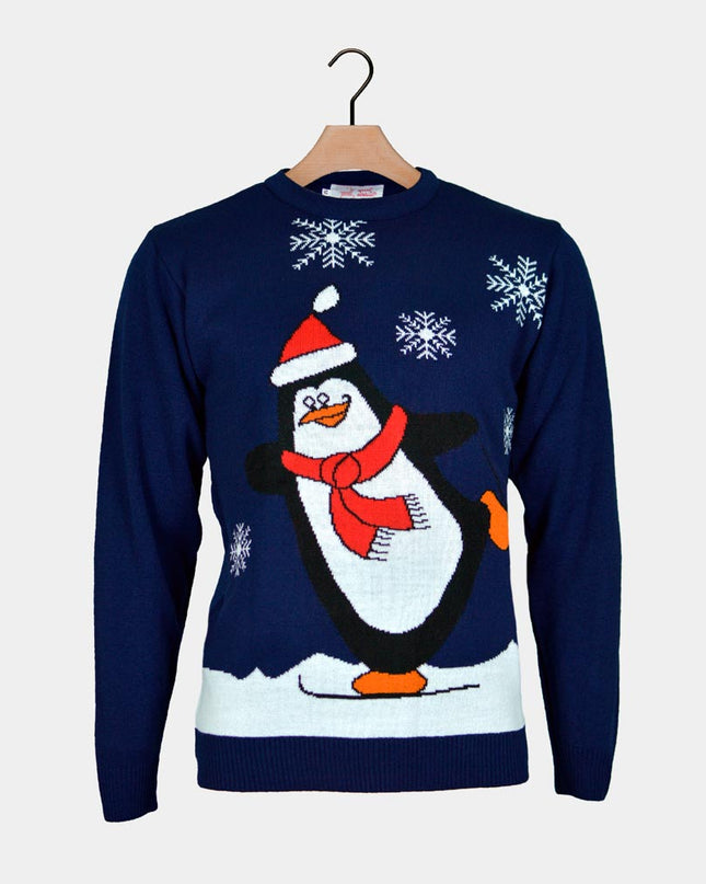 Christmas Sweater for Family Navy Blue with Penguin