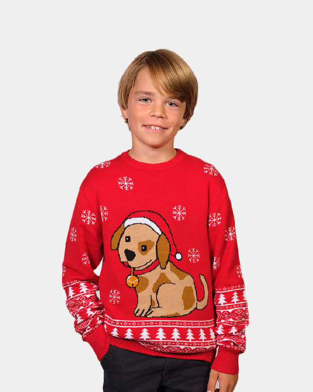 Family Christmas Sweater with Little Dog