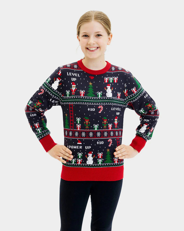 Christmas Sweater for Family with Retro Video Games Theme