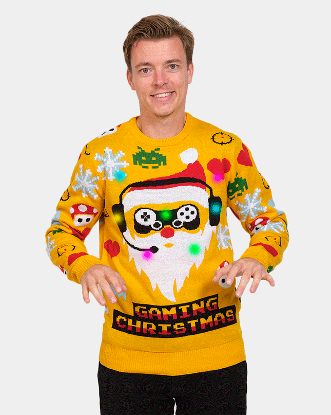 LED-Weihnachtspullover für Gamer