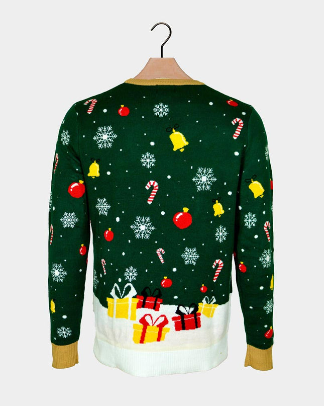 LED-Weihnachtspullover für die Familie mit gefesseltem Weihnachtsmann-Motiv
