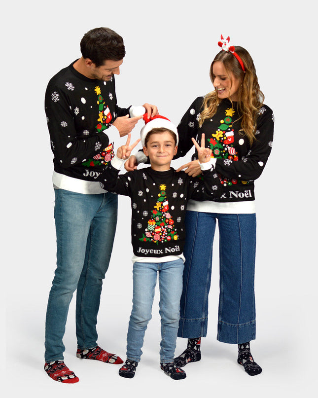 Black Merry Christmas Sweater for Kids