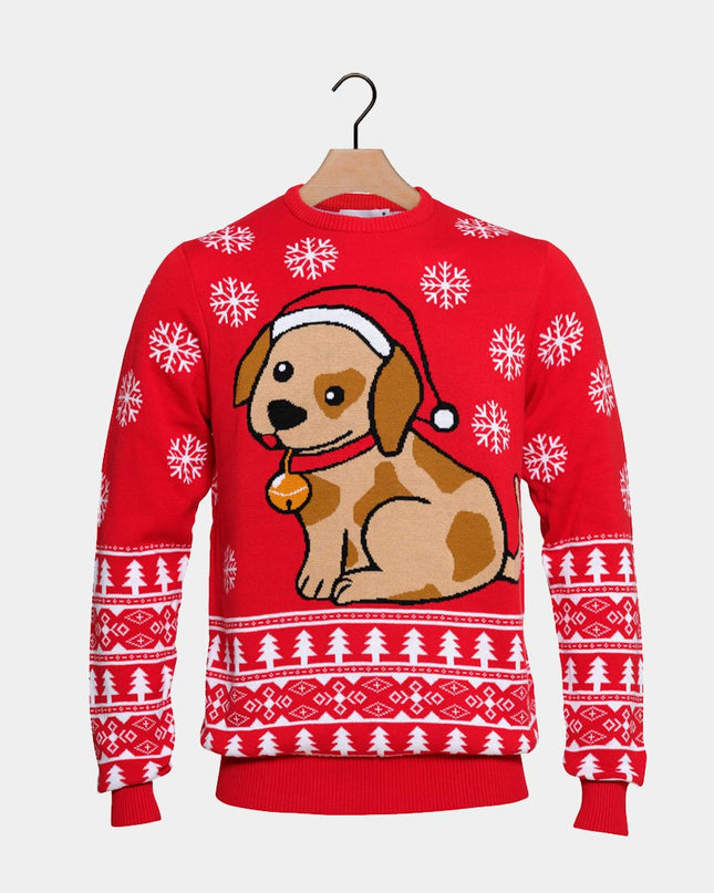 Family Christmas Sweater with Little Dog