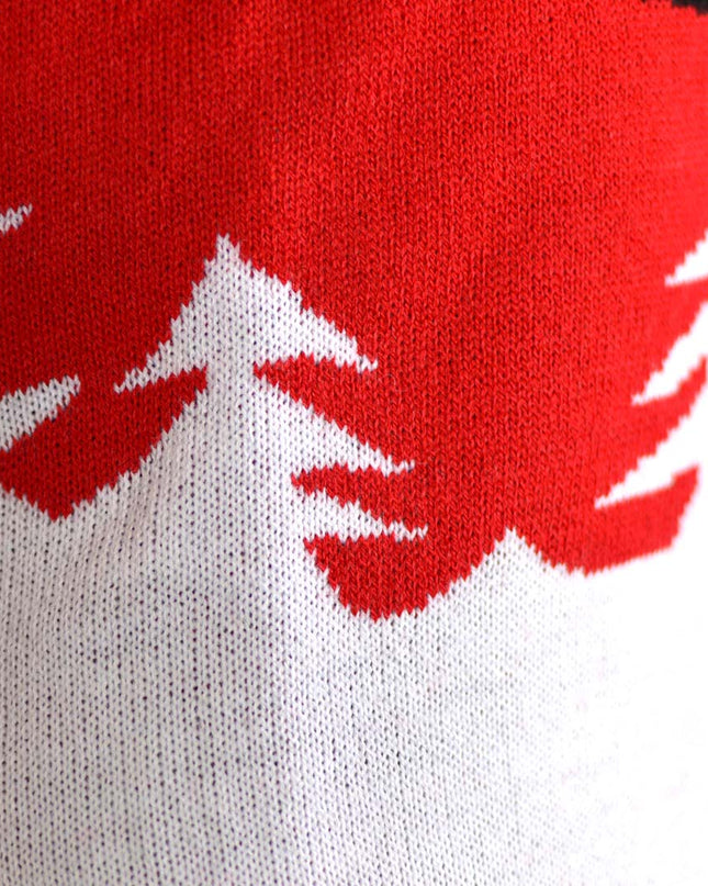 Weihnachtspullover mit rotem Rentiermotiv und Bierdesign