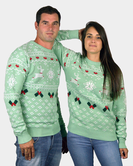 Green Sweet Christmas Sweater for Family