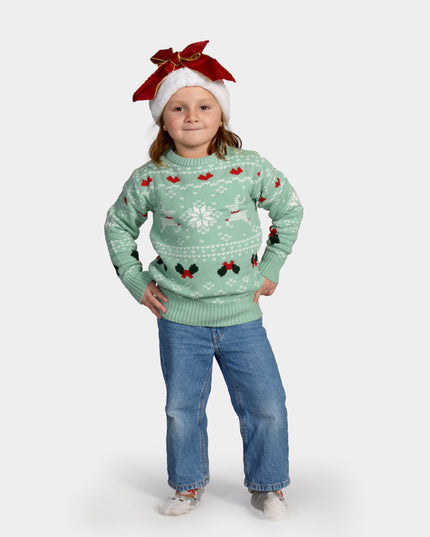 Christmas Sweater for Family with Green Sweet Christmas Design