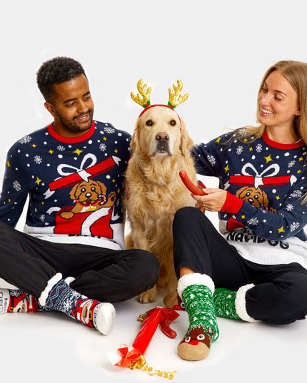 Feliz Navidog Weihnachtspullover für Damen